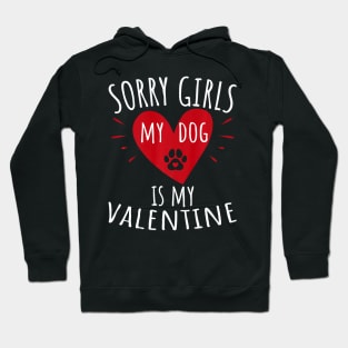 Sorry Girls My Dog Is My Valentine Valentine_s Dog Saying Premium Hoodie